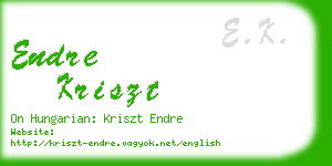 endre kriszt business card